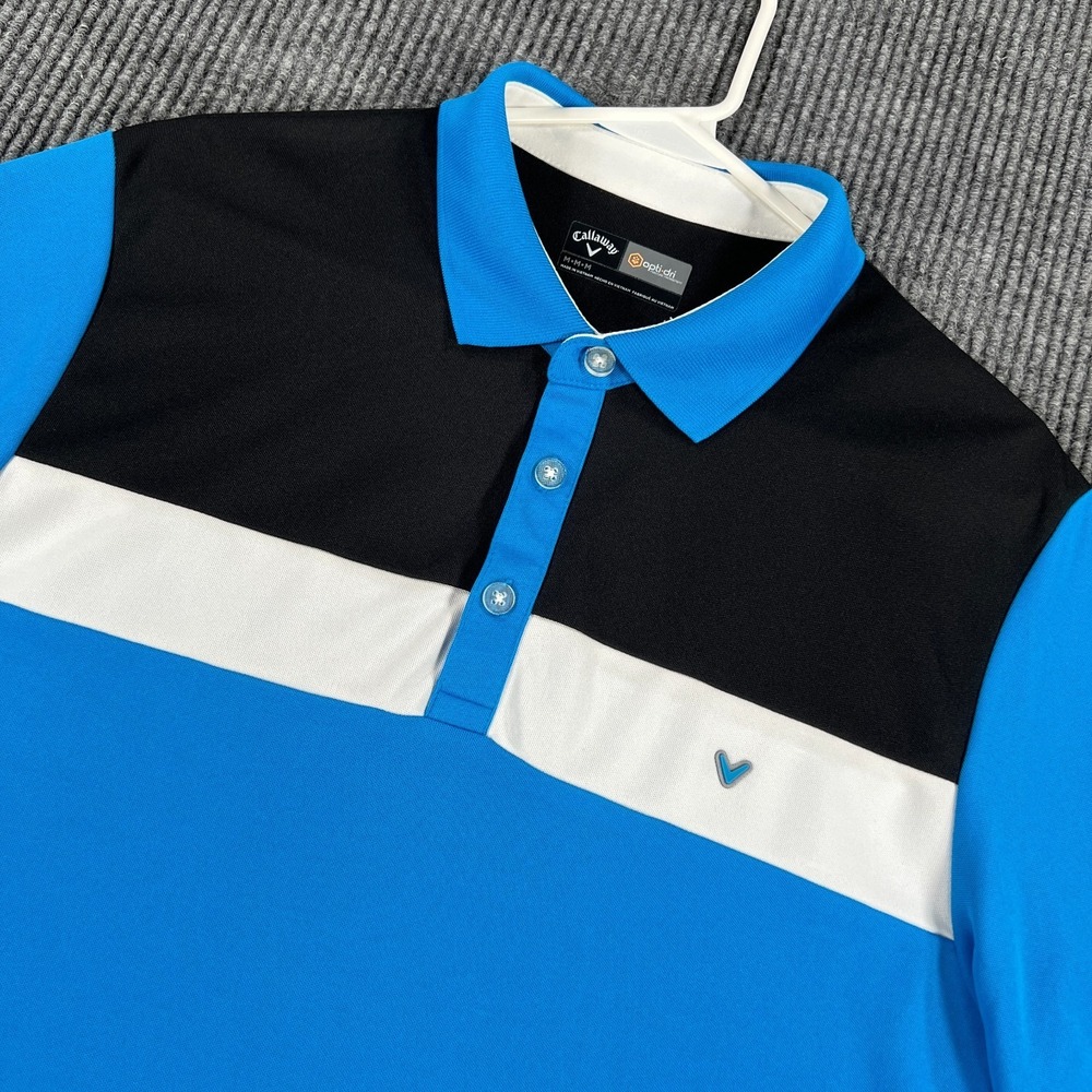 Callaway Polo Shirt Mens Medium Blue‎ Short Sleeve Golf Casual Outdoor Light